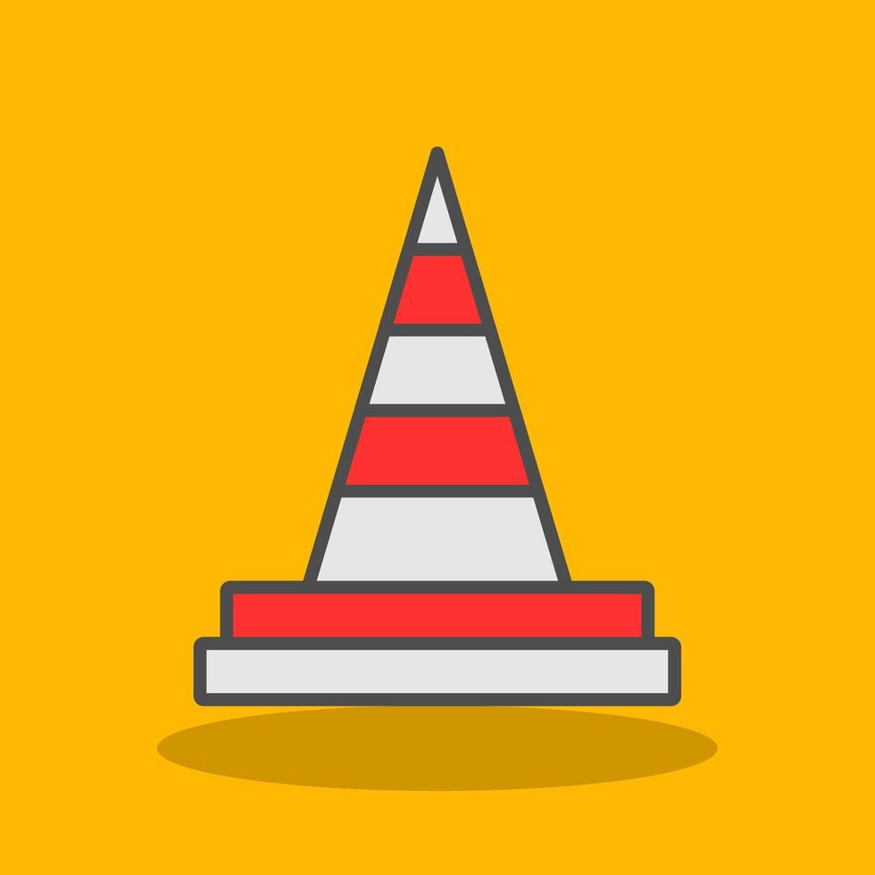 Traffic Cone Filled Shadow Icon vector