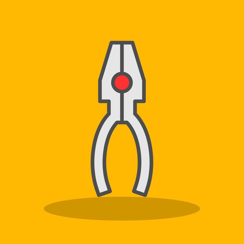 Pliers Filled Shadow Icon vector