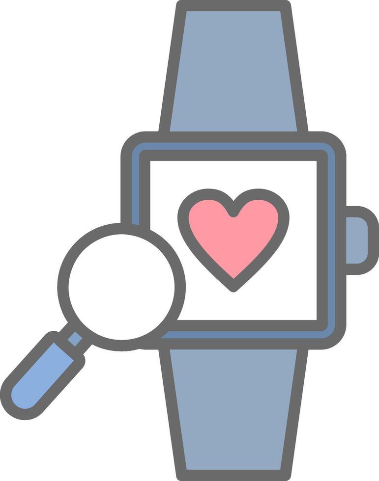 reloj de pulsera línea lleno ligero icono vector