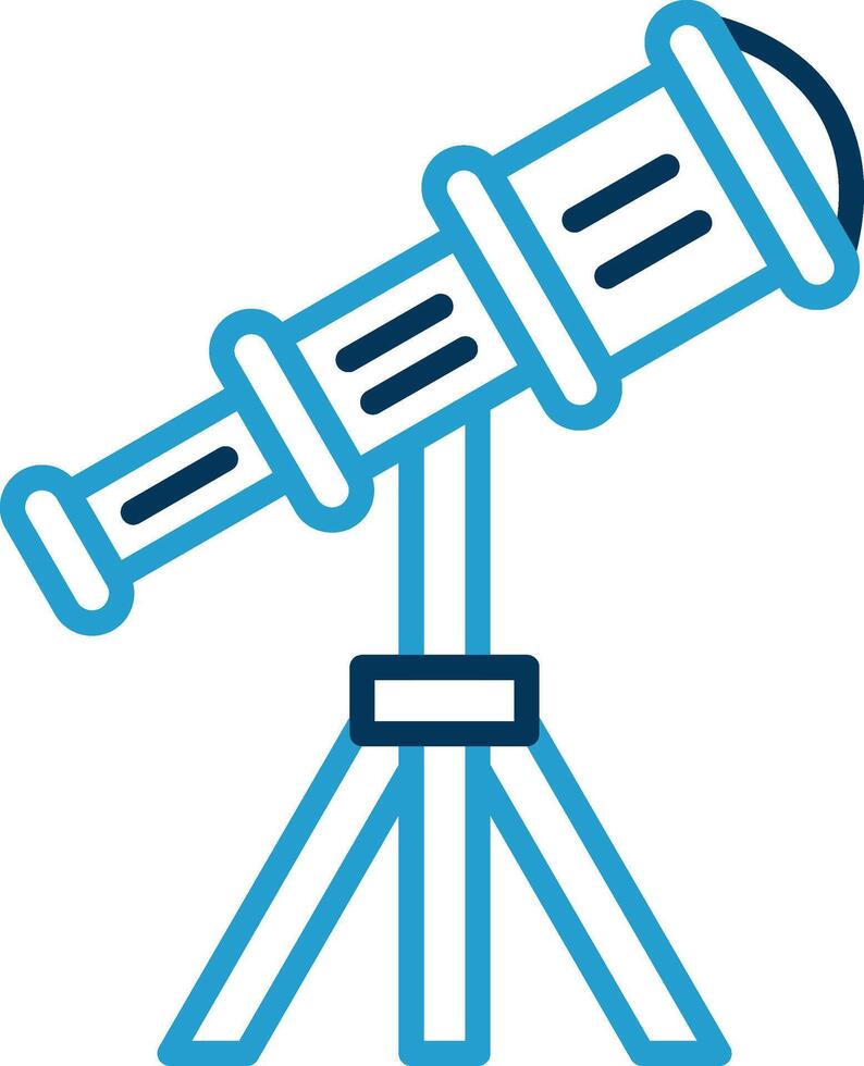 Telescope Line Blue Two Color Icon vector