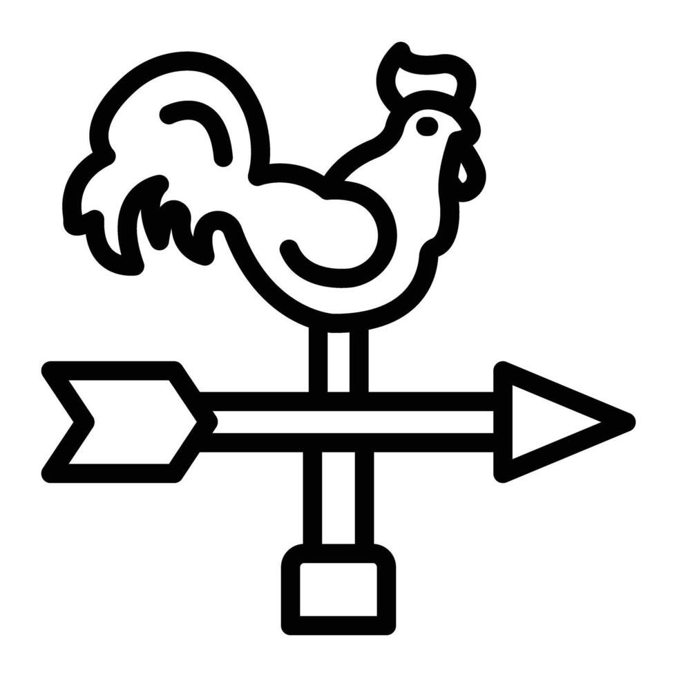 Weathercock Line Icon Design vector