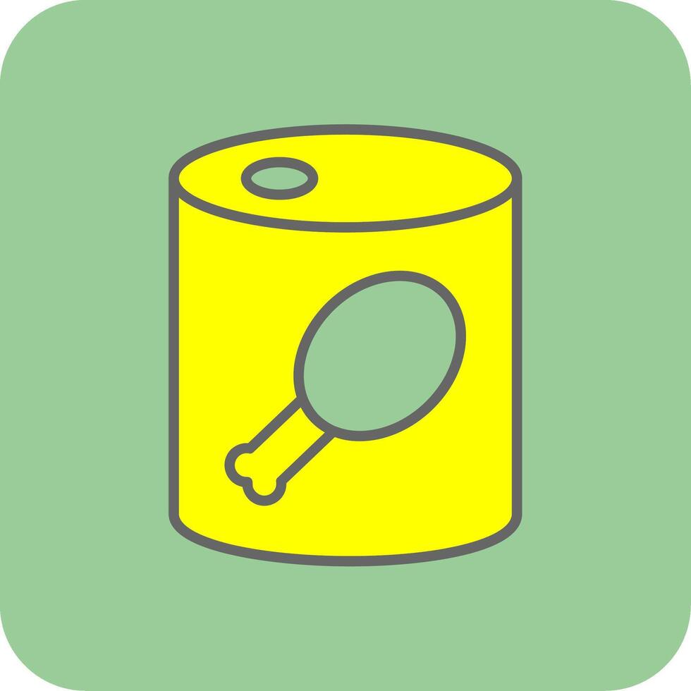 Canned Food Filled Yellow Icon vector