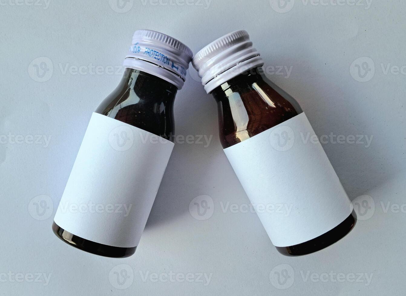 Medicine bottle brown color with a blank label for mockup or presentation mockup collection photo