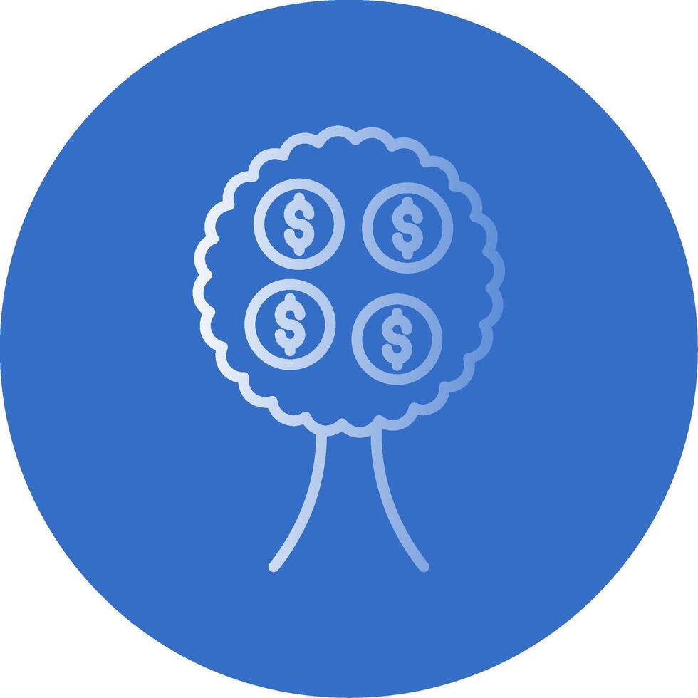 Money Tree Flat Bubble Icon vector