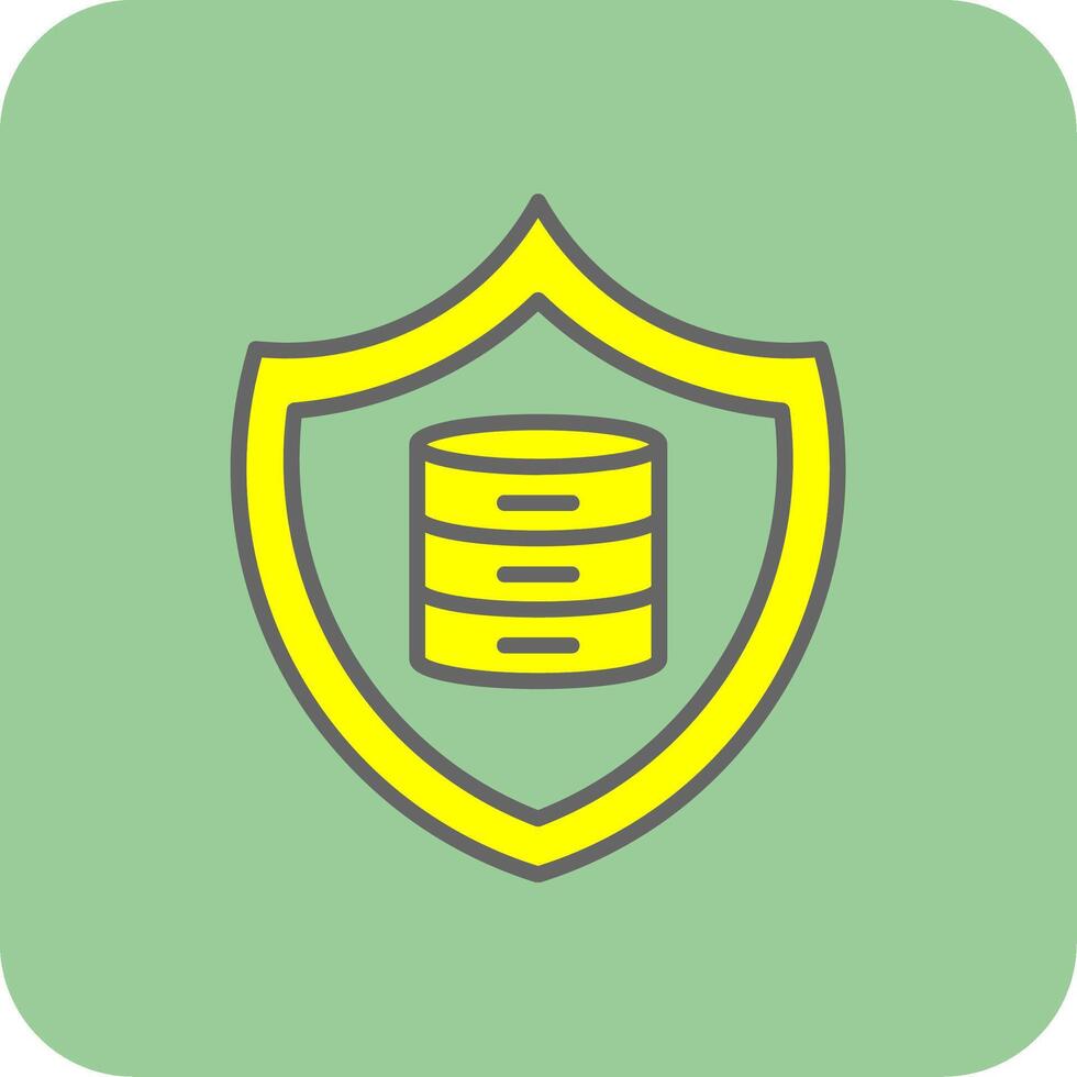 Secure Data Filled Yellow Icon vector