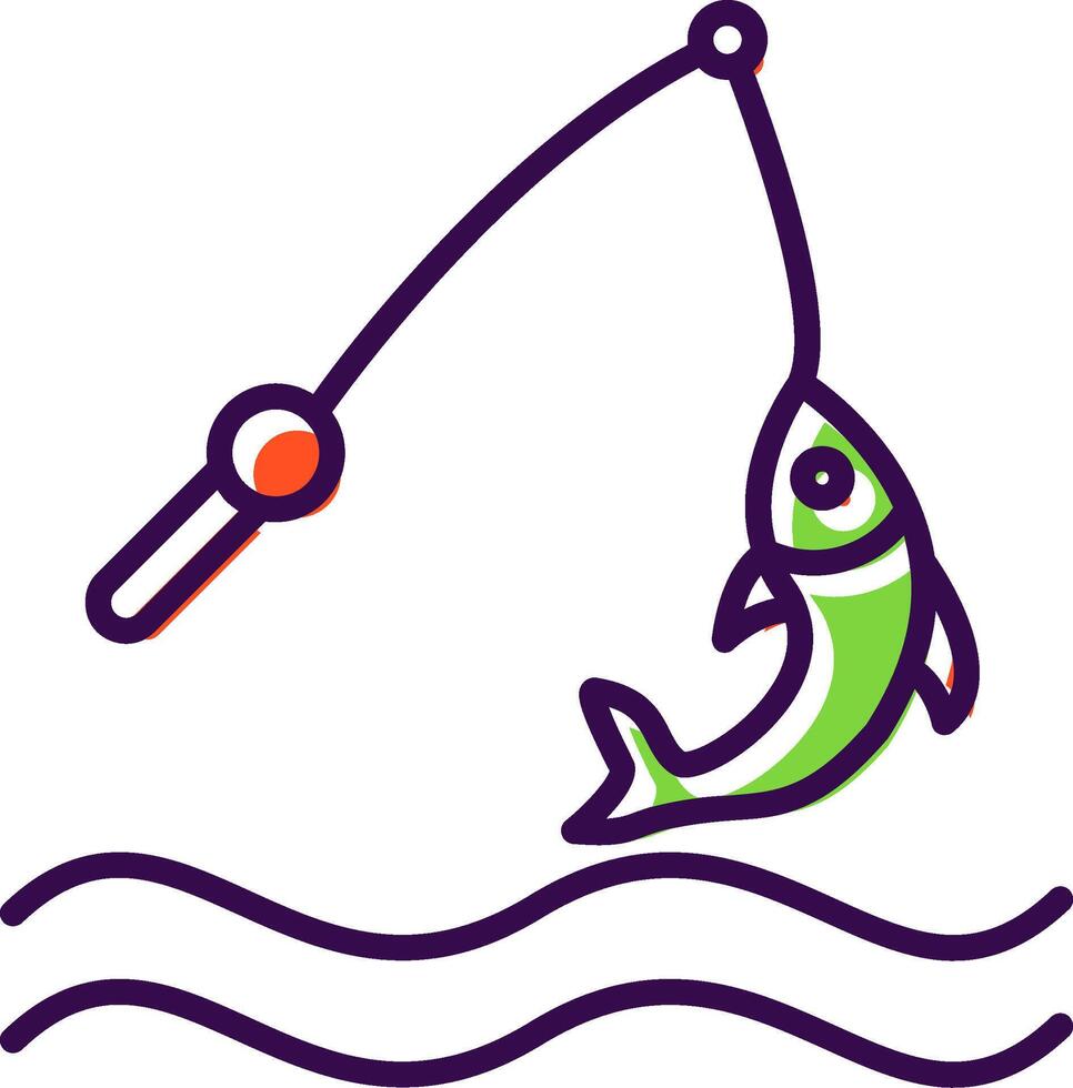 Fishing filled Design Icon vector