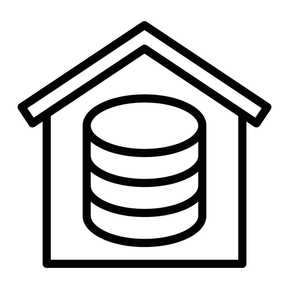 Data House Line Icon Design vector