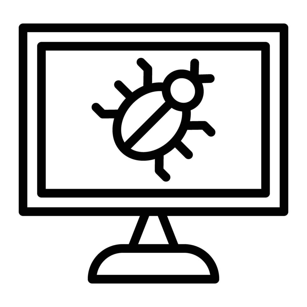 Malware Line Icon Design vector