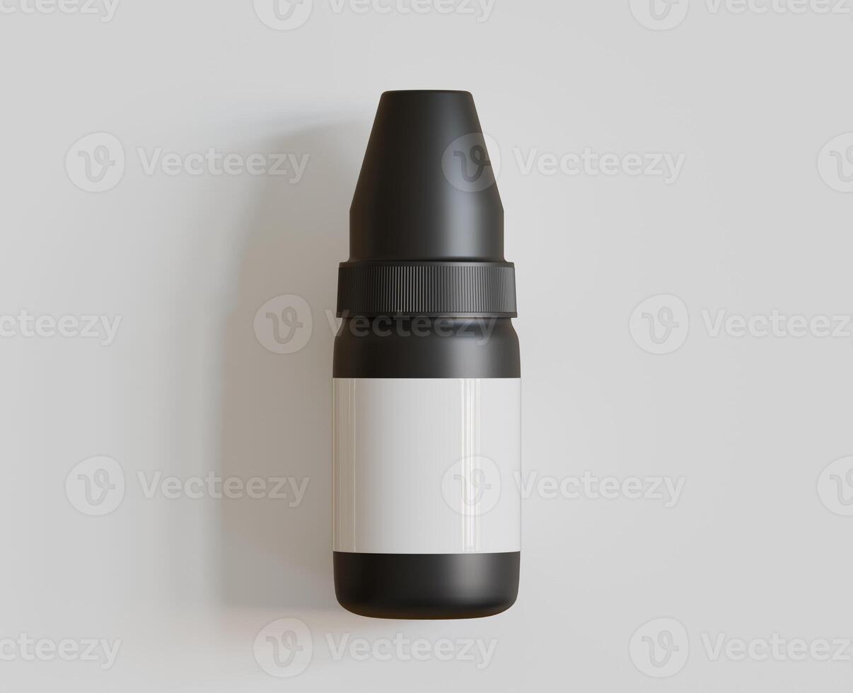 3d rendering. eyedropper bottle mockup on gray background photo