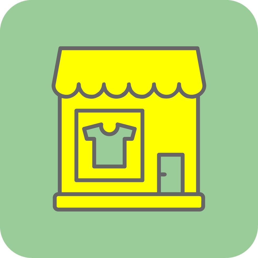 Clothing Shop Filled Yellow Icon vector