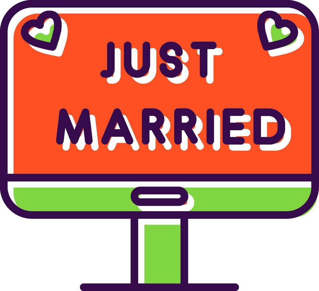 Just Married filled Design Icon vector