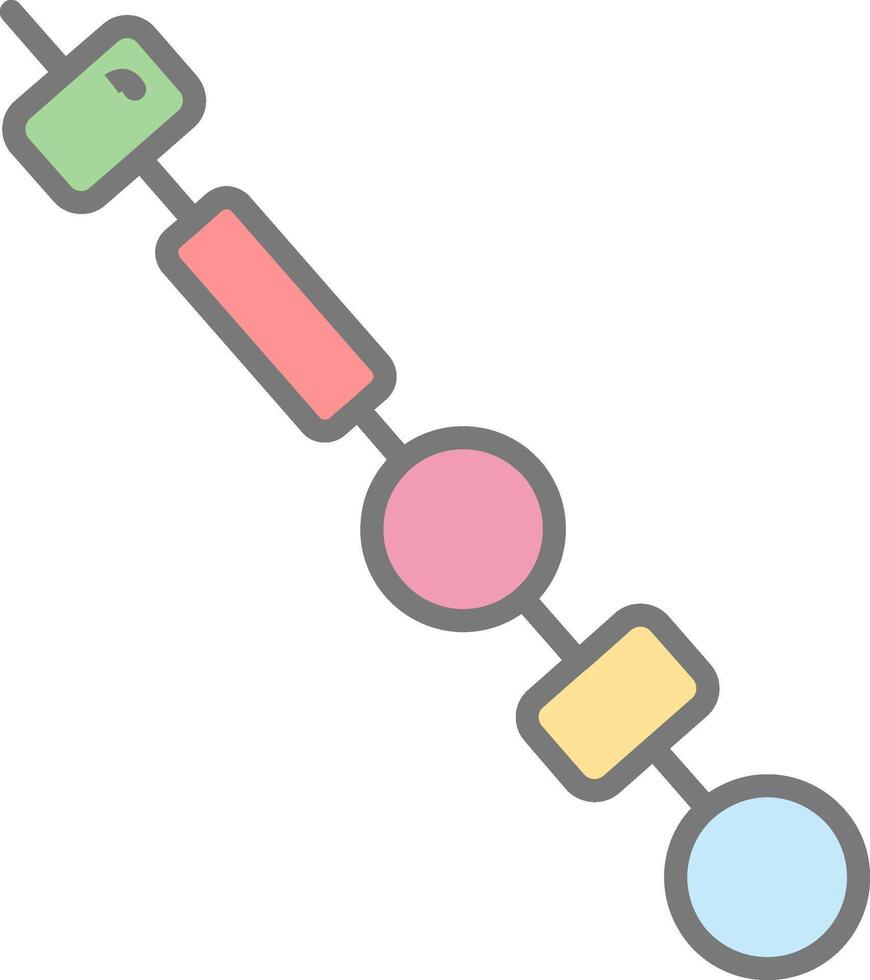 Skewer Line Filled Light Icon vector