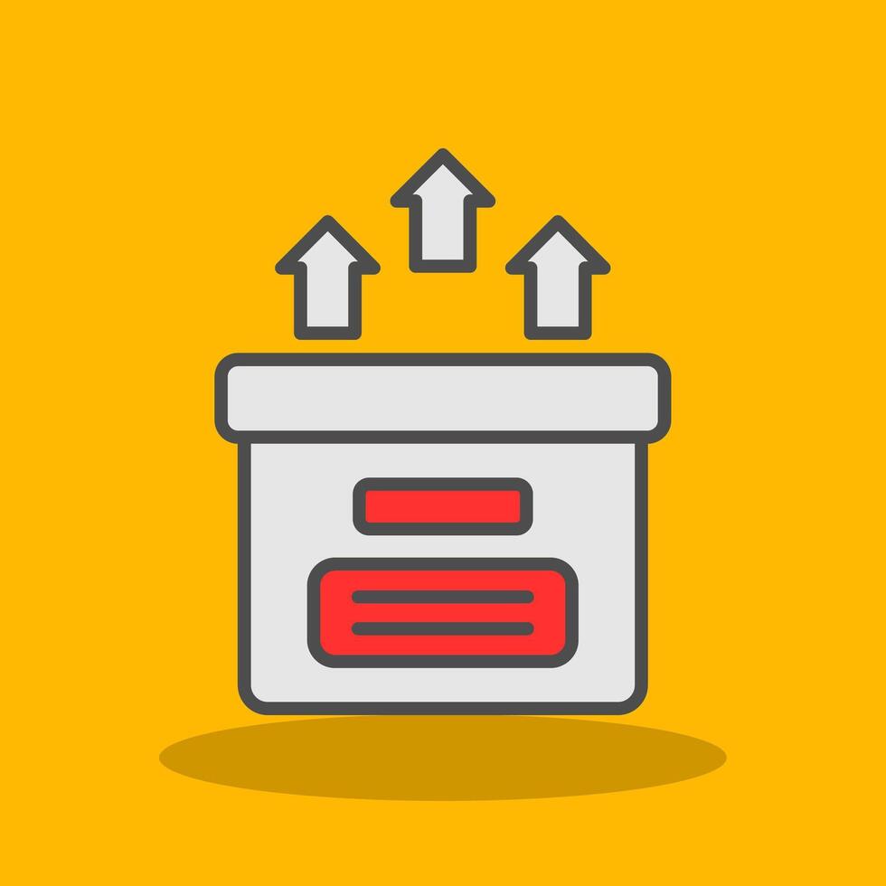 Storage Box Filled Shadow Icon vector