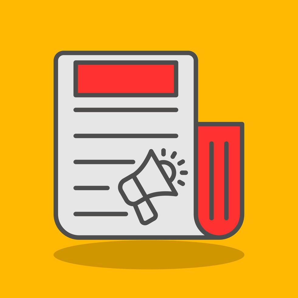 Press Release Filled Shadow Icon vector