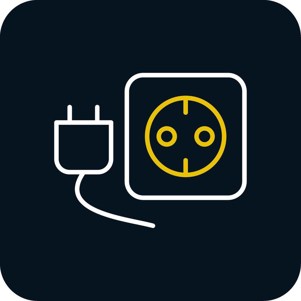 Plug And Socket Line Red Circle Icon vector