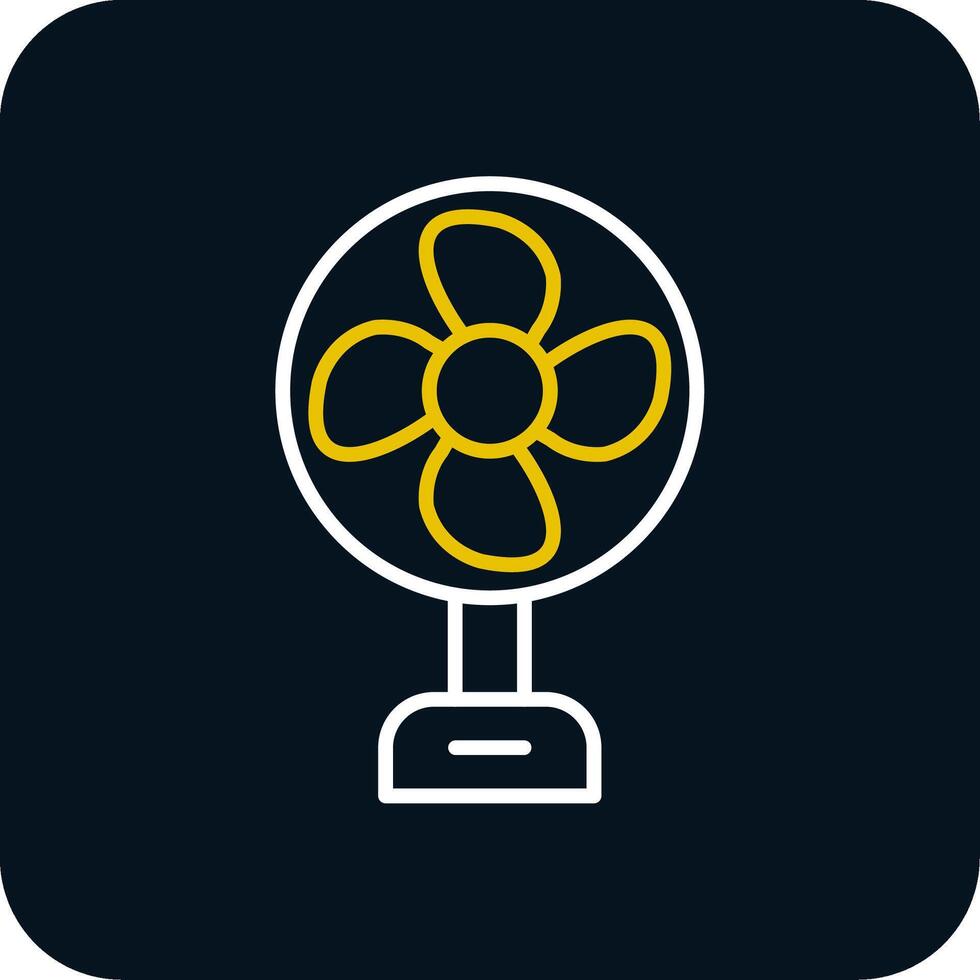 Fan Line Red Circle Icon vector