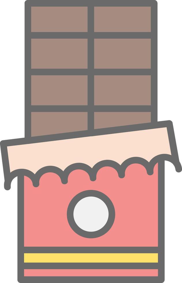 Chocolate Line Filled Light Icon vector