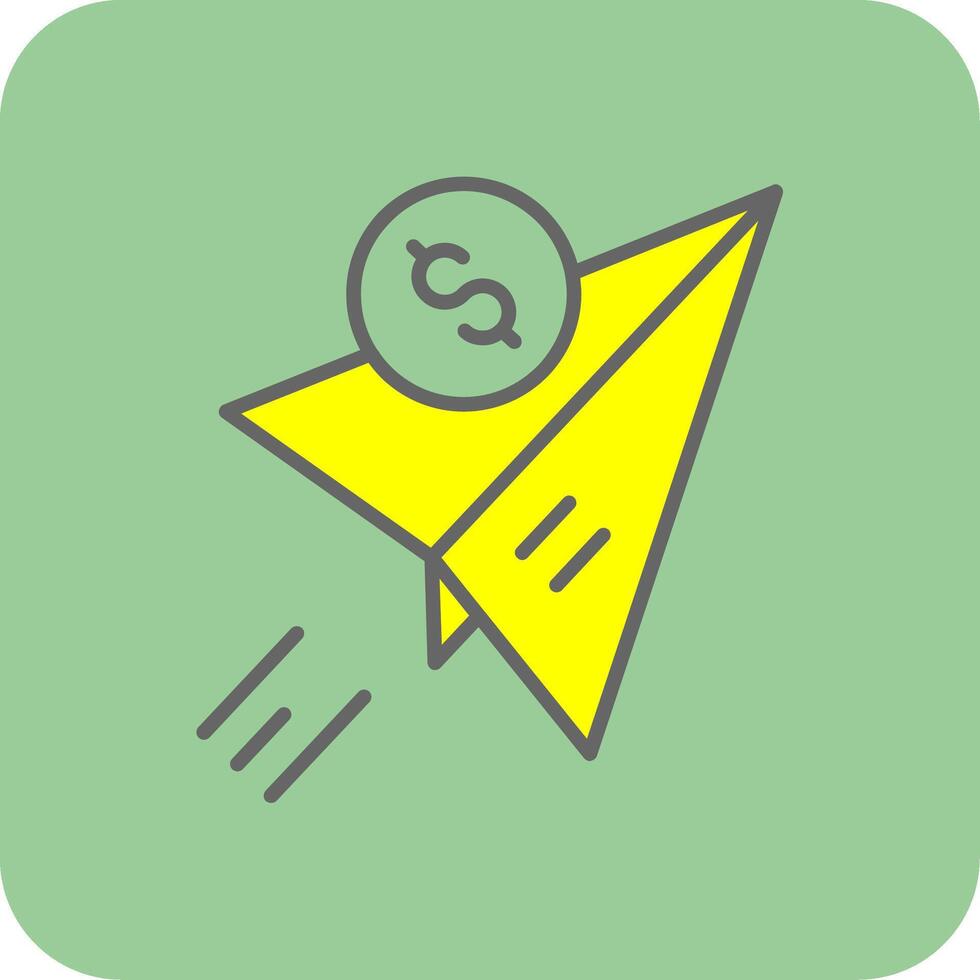 Send Money Filled Yellow Icon vector