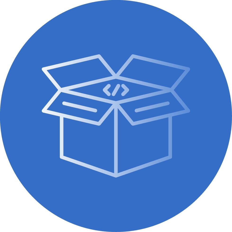 Open Box Flat Bubble Icon vector