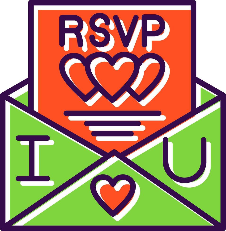 Rsvp filled Design Icon vector