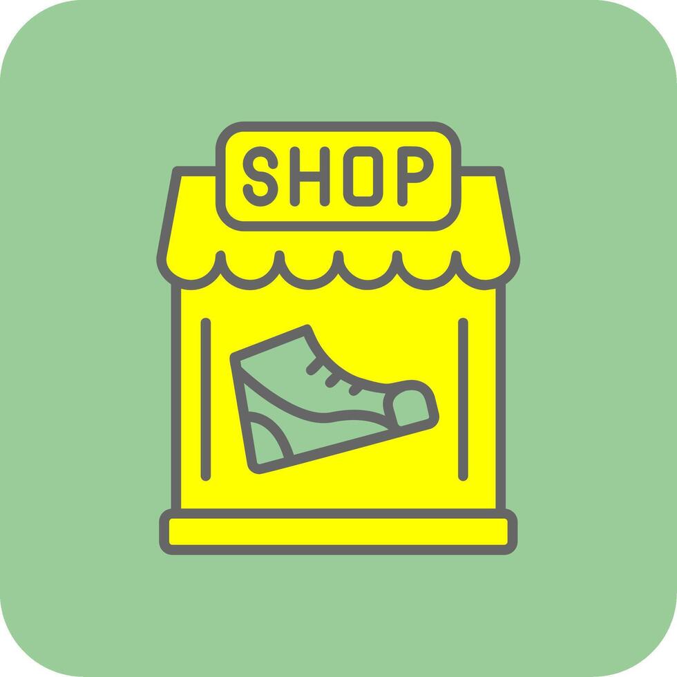 Shoe Shop Filled Yellow Icon vector