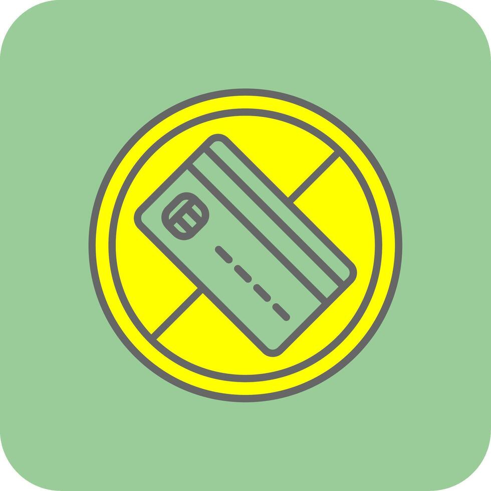 No Credit Card Filled Yellow Icon vector