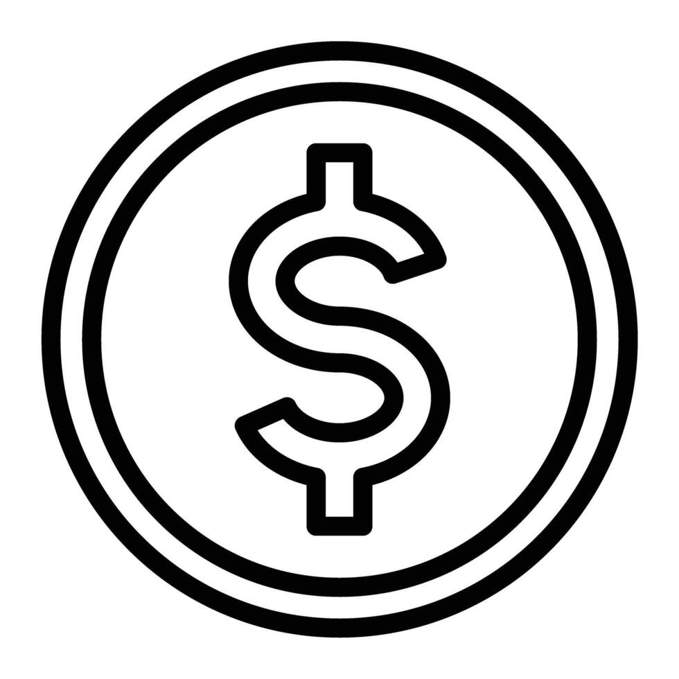 Dollar Currency Line Icon Design vector