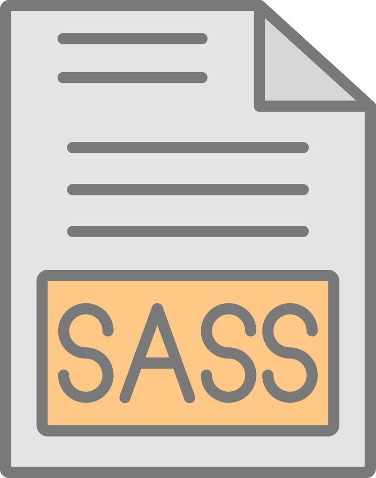 Sass Line Filled Light Icon vector