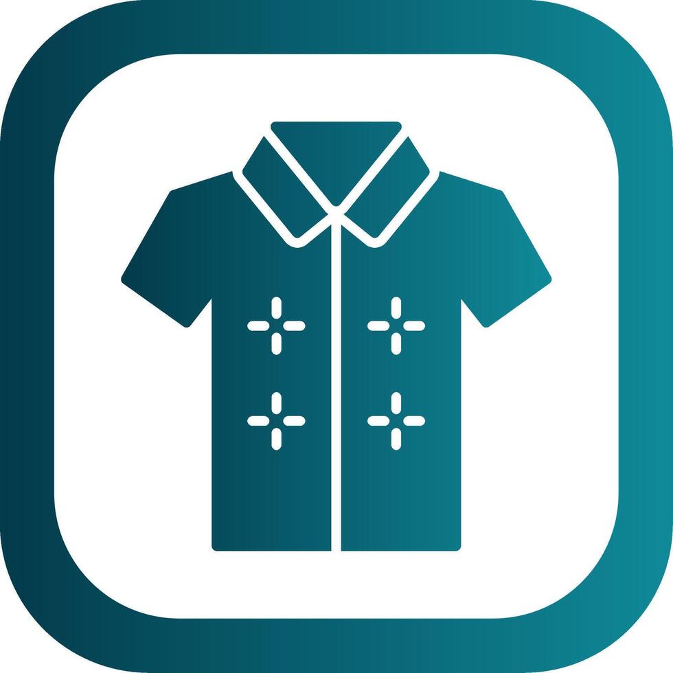 Hawaiian Shirt Glyph Gradient Corner Icon vector