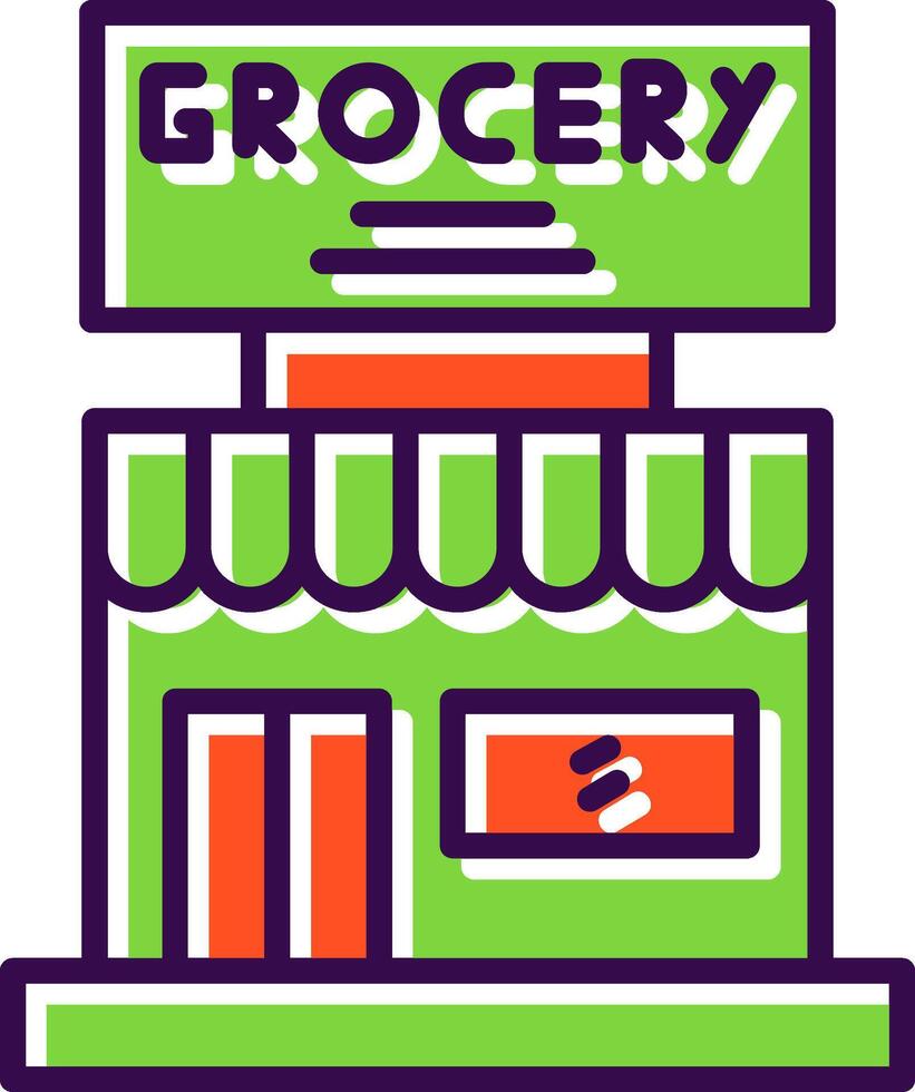 Grocery Store filled Design Icon vector