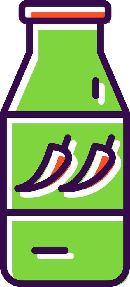 Chilli Sauce filled Design Icon vector