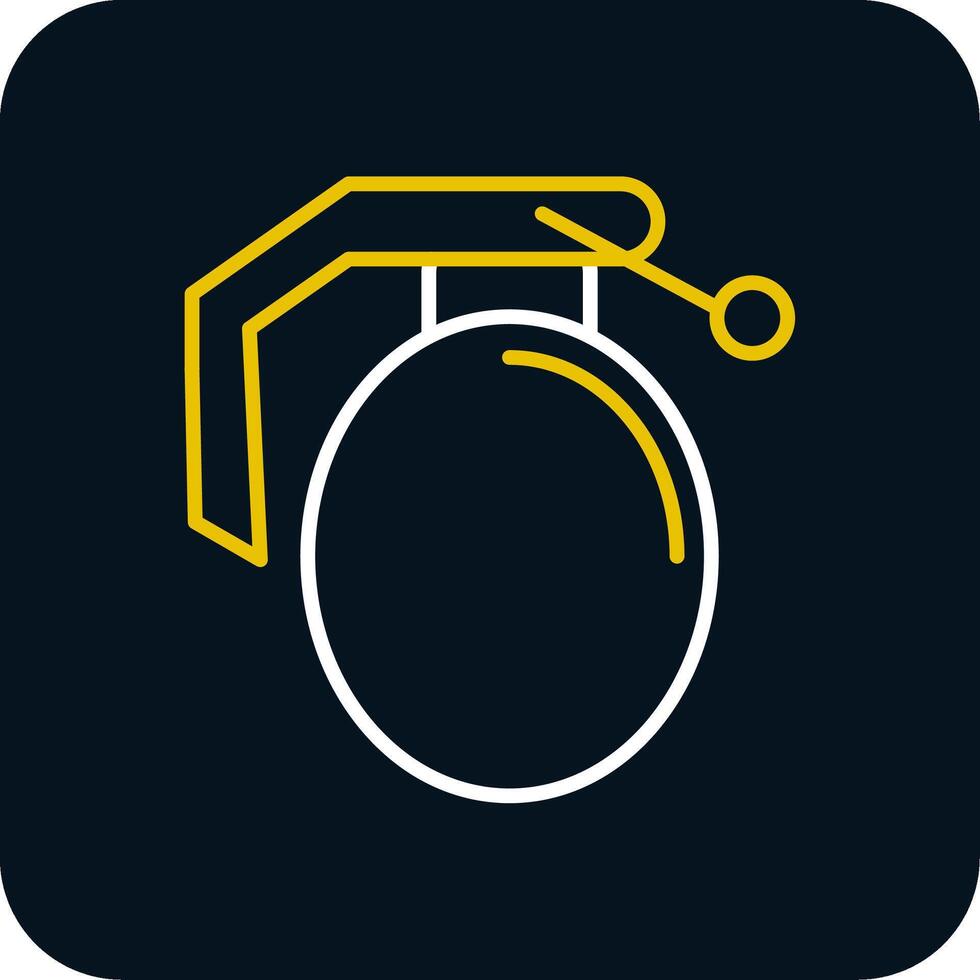 Grenade Line Red Circle Icon vector