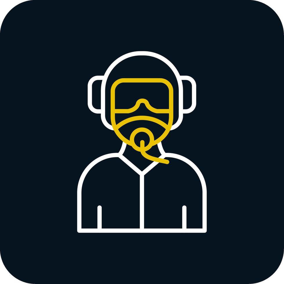 Pilot Line Red Circle Icon vector