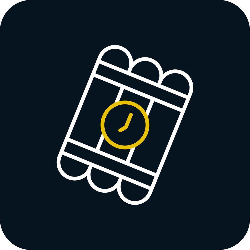 Bomb Line Red Circle Icon vector