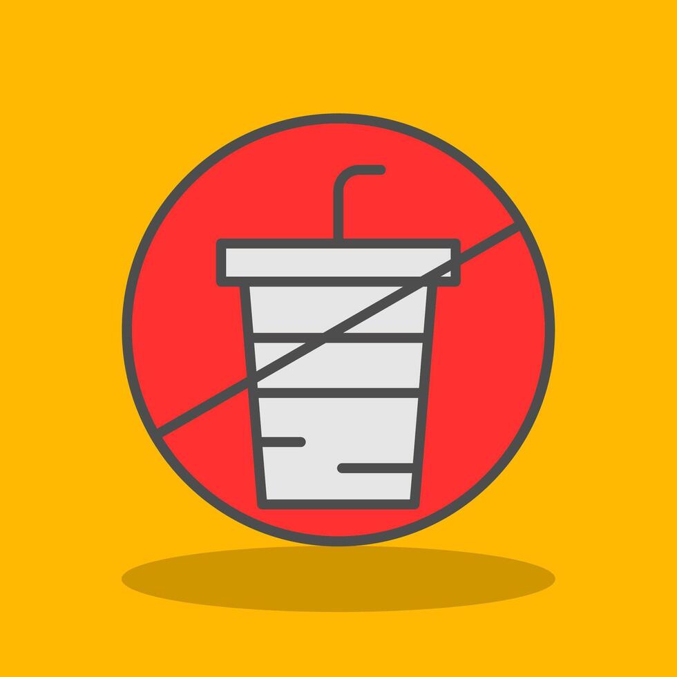 No Drink Filled Shadow Icon vector