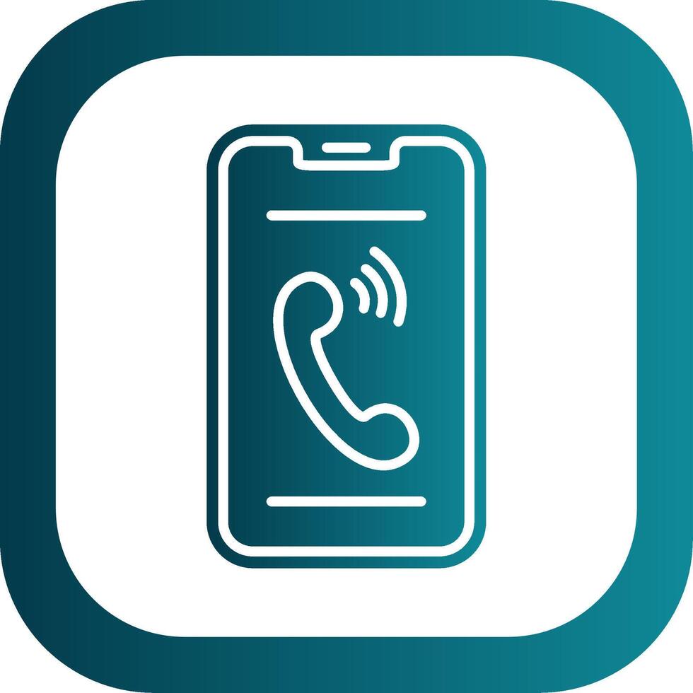 Phone Glyph Gradient Corner Icon vector