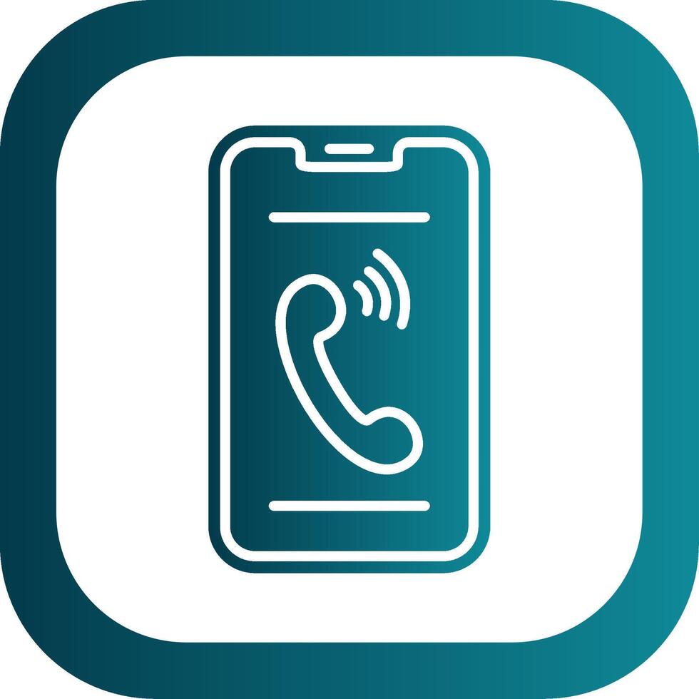 Phone Glyph Gradient Corner Icon vector