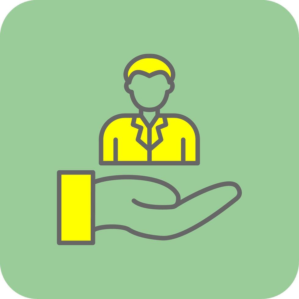Customer Filled Yellow Icon vector