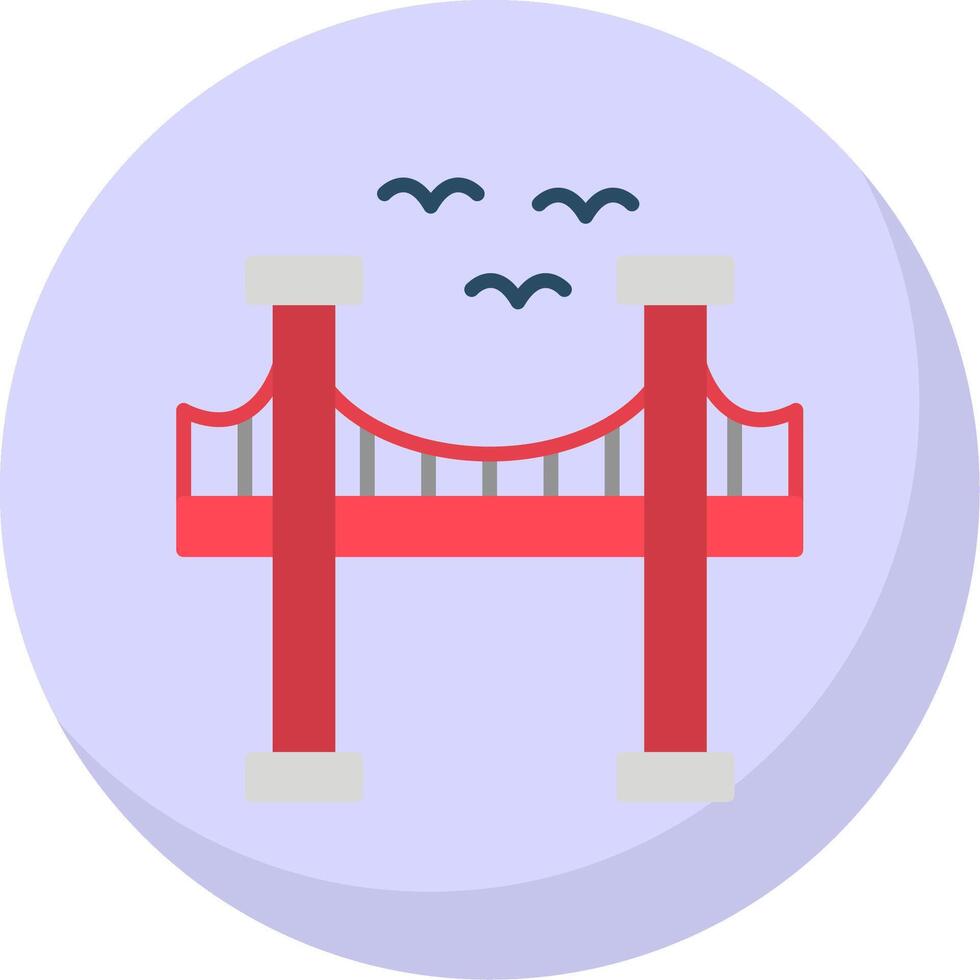 Bridge Flat Bubble Icon vector