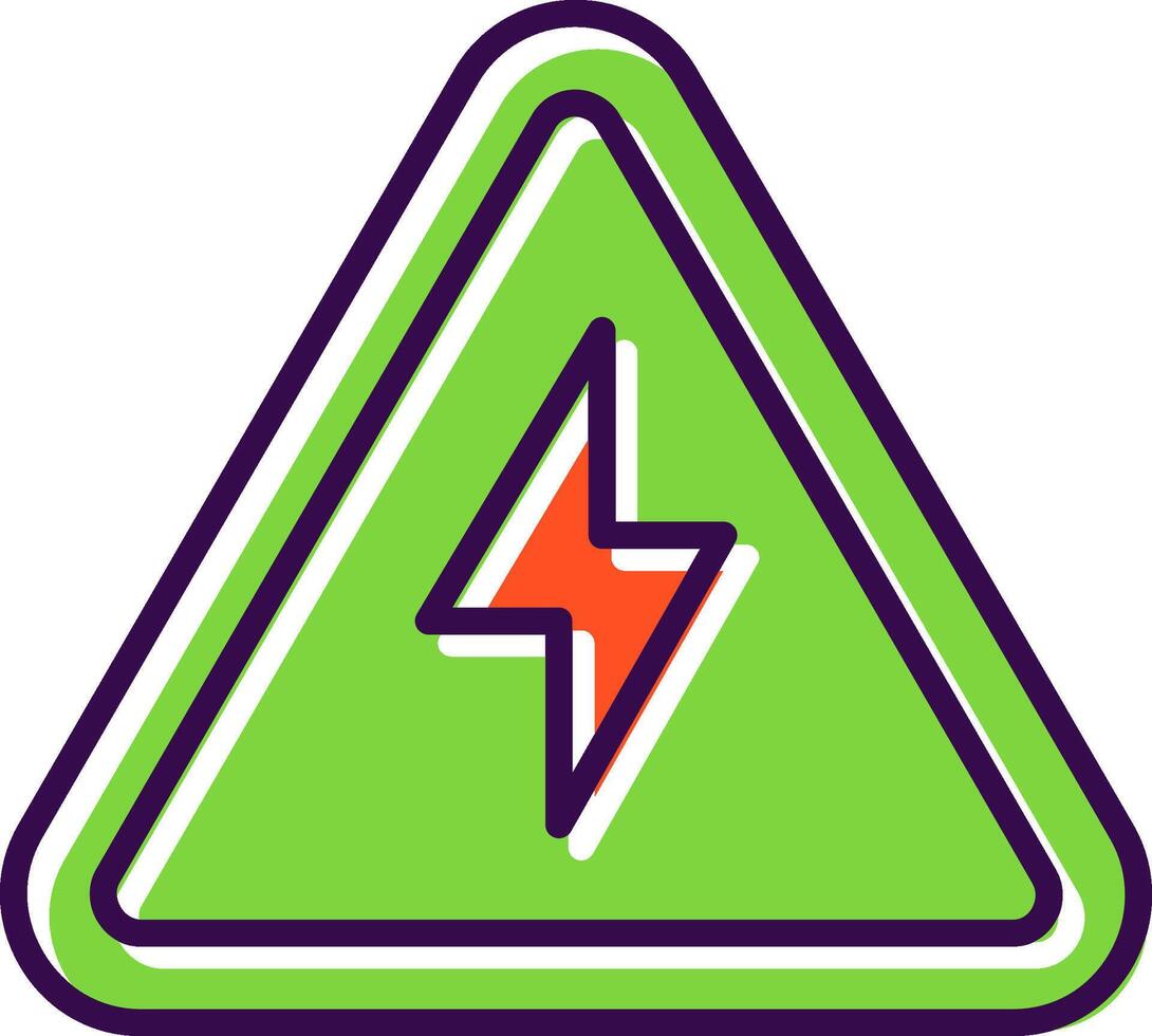 Electrical Danger Sign filled Design Icon vector