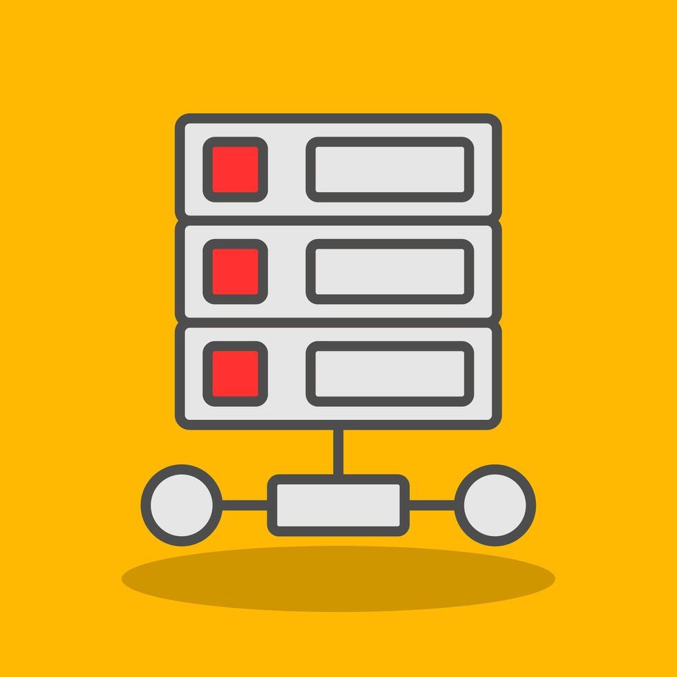Database Filled Shadow Icon vector