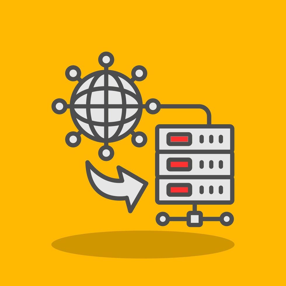 Internet Connection Filled Shadow Icon vector