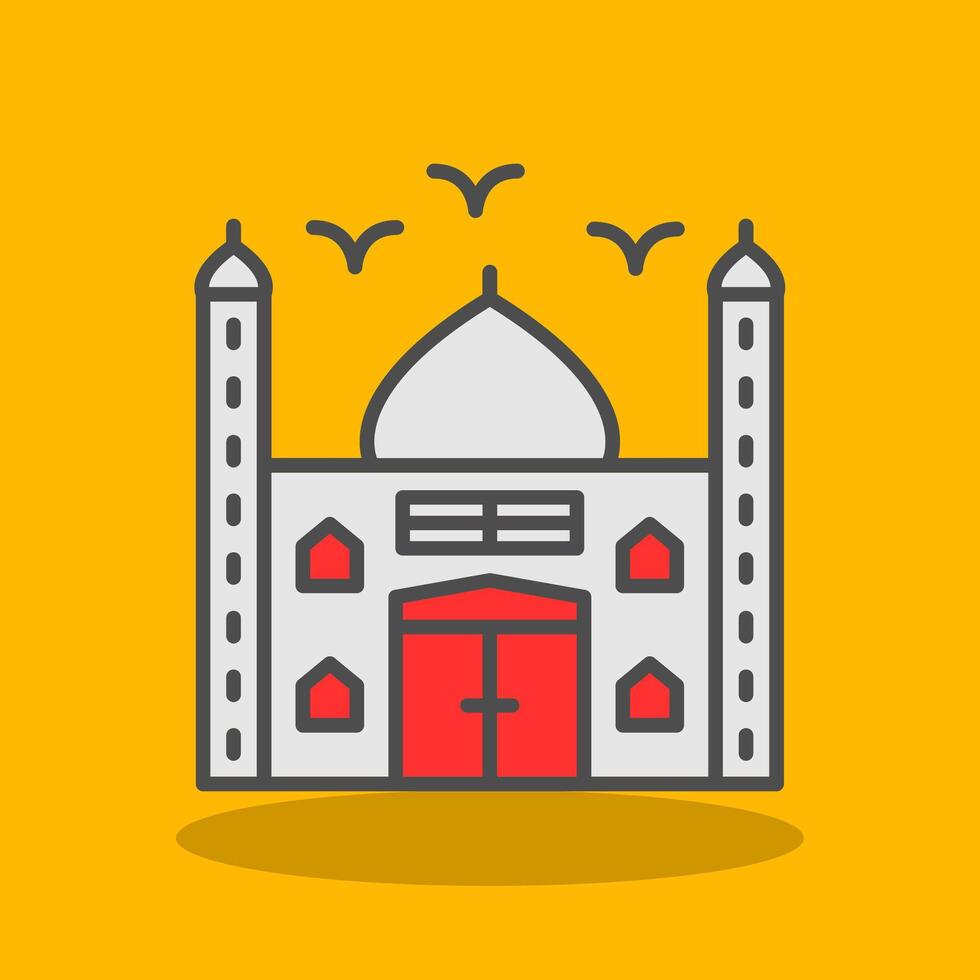 Mosque Filled Shadow Icon vector