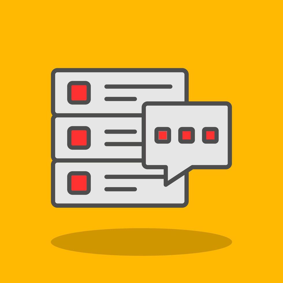 Database Message Filled Shadow Icon vector