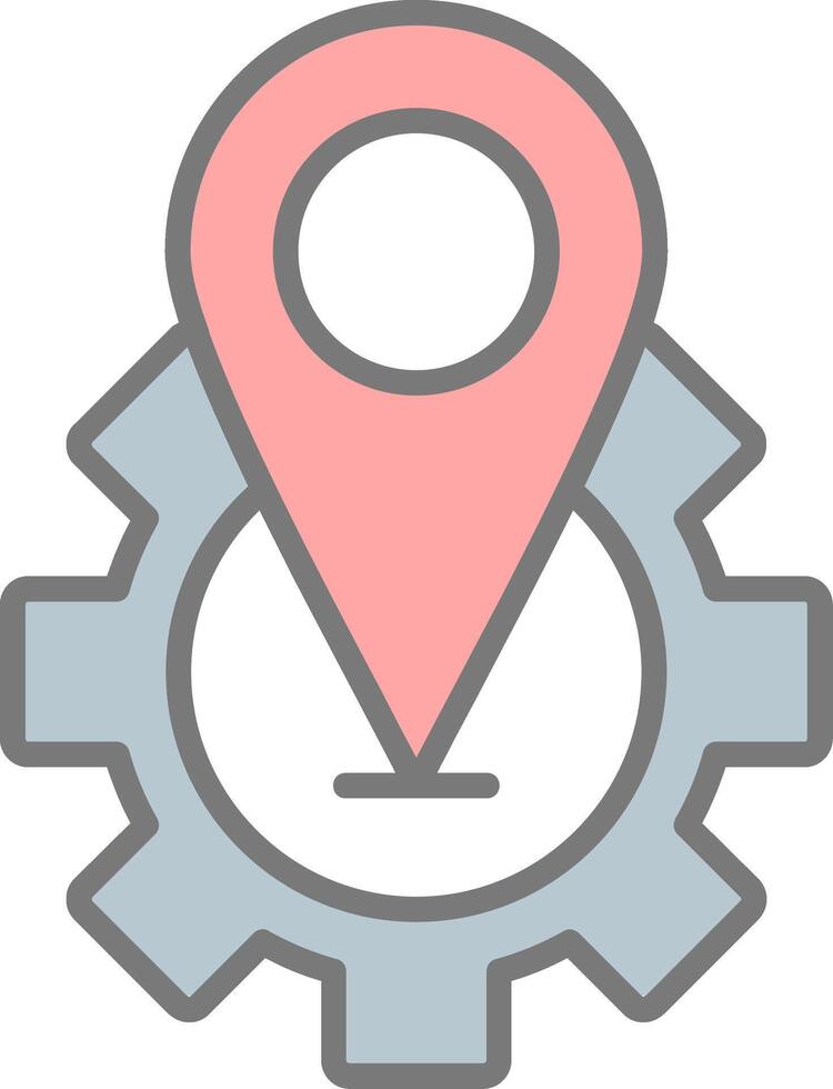 Location Line Filled Light Icon vector