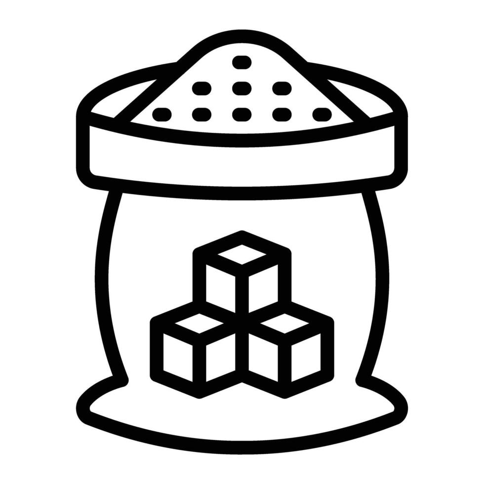 Sugar Bag Line Icon Design vector