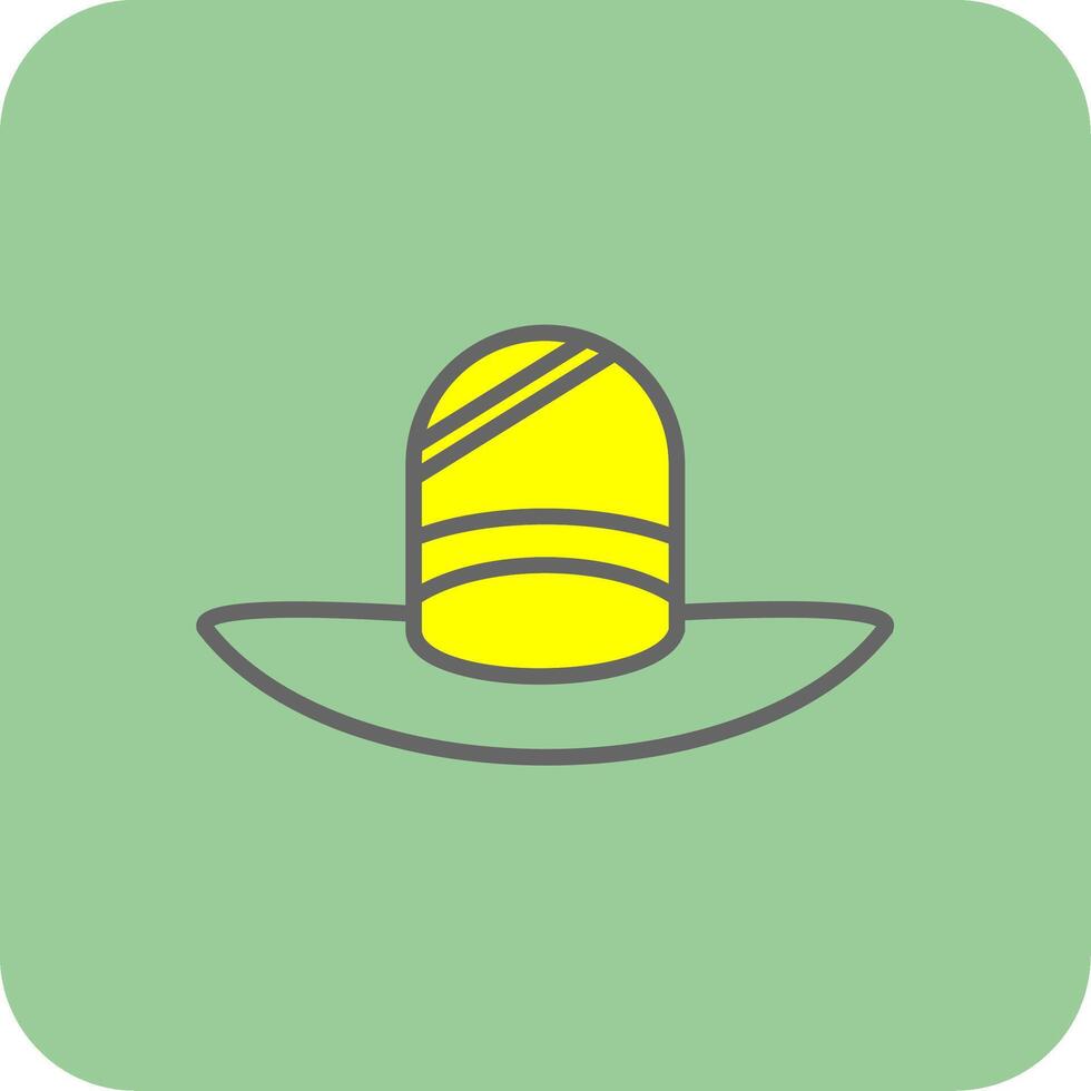 Hat Filled Yellow Icon vector