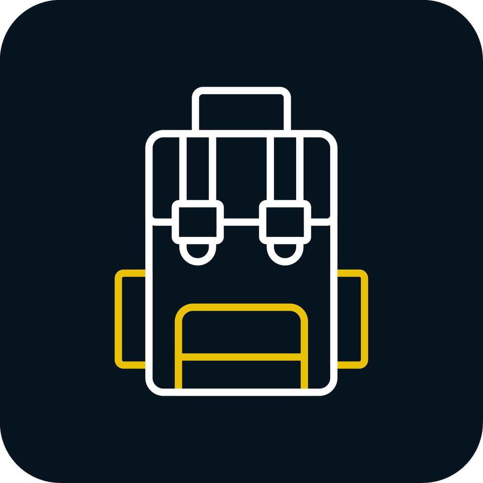 Hiking Back Pack Line Red Circle Icon vector