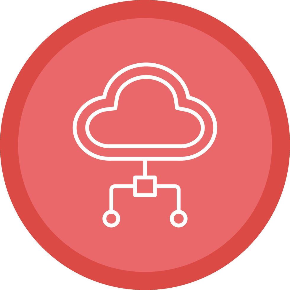 Cloud Computing Line Multi Circle Icon vector