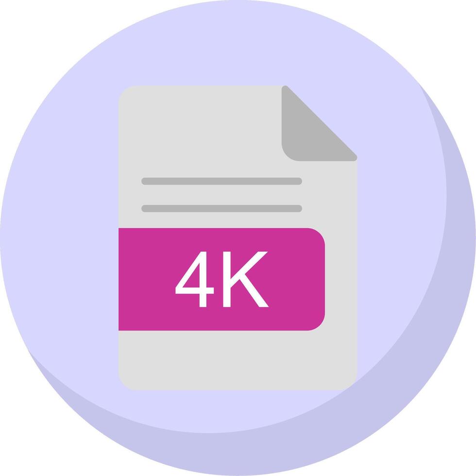 4K File Format Flat Bubble Icon vector